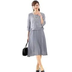 [アッドルージュ] パーティー ドレス レディース 結婚式 洗える フォーマル セレモニー 大きいサイズ ロング 披露宴 二次会 【t9046】 ミディ丈 スカイグレー 4Lサイズ 1