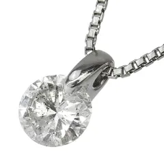 【返品OK】1.02ct 天然ダイヤ ネックレス 40cm Pt850/900 レディース プラチナ 白金 一粒 1粒 1P【送料無料】【中古】