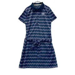 サイズ：M CALLAWAY キャロウェイ  半袖ワンピース 総柄×ボーダー柄 ネイビー系 [240101601393] ゴルフウェア レディース ストスト