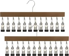 TradeWind 帽子ハンガー 2個セット 回転式フック 12ピンチ付き 吊り下げ収納 キャップ 小物収納 (ブラウン2個)