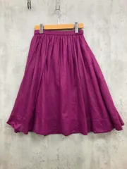KUMIKYOKU 組曲 サテン ギャザー ひざ丈 フレア スカート sizeS2/紫系 ■■ レディース