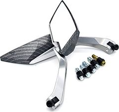 TradeWind バイクミラー ダイヤモンドミラー オートバイ バックミラー 正ネジ逆ネジ 8ｍｍ 10mm (カーボン色,  14cm)