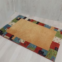 C- 1865△ ギャッベ ラグ 中古 長期家庭保管品 クリーニング済み