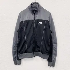 古着 used　NIKE　ナイキ　トラックジャケット/ジャージ　スウッシュ　黒　ブラック　グレー　Sサイズ【値引き交渉OK！】
