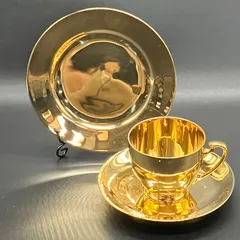 オールドノリタケ ゴールド　ラスター アンティーク　カップ ＆ ソーサー ・プレート トリオセット 英国輸出向け　1911年頃 ( ING_G08 / POP_2033 )