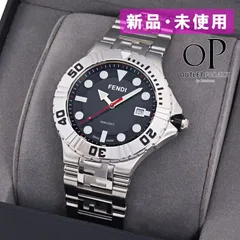 フェンディ FENDI ノーティコ Nautico 腕時計 メンズ クォーツ FF ズッカ ブラック文字盤 42mmケース F108100101 【並行輸入品】 新品・未使用・現品限り【訳あり】 ベゼル・ベルトにキズ、専用箱に焼けありのサムネイル