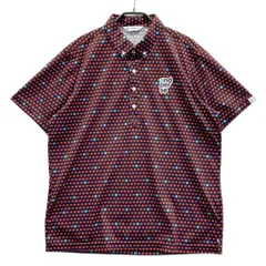 サイズ：LL AND PER SE アンパスィ  半袖ポロシャツ ボタンダウン 総柄 ネイビー系 [240101622523] ゴルフウェア メンズ ストスト