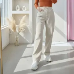 ラスト1枚 春・秋 コーデュロイ ワイド パンツ (S) ㅡ送料無料