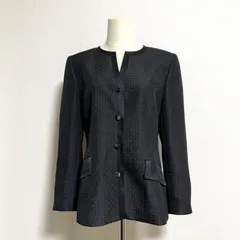 CARVEN カルヴェン / ラピーヌ / 高級 シルク ウール ふくれジャガード ノーカラージャケット 大きいサイズ 3L相当(44) 日本製のサムネイル