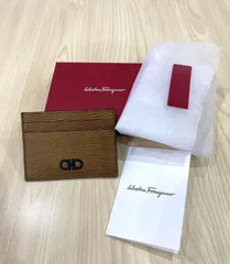 未使用 希少カラー Salvatore Ferragamo パスケース カードケース JL-66 A387 ダブルガンチーニ レザー マグネット式 箱付保管品 ●F7-6-55