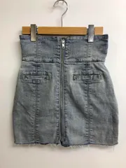 GYDA ジェイダ ハイウエスト ジップアップ デニム タイトスカートライクショート パンツ sizeM/アイスブルー ■■ レディース
