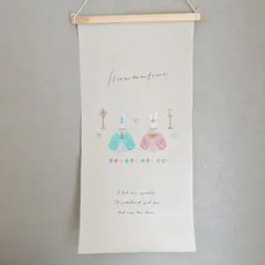 ひなまつり うさぎ雛 刺繍タペストリー Lサイズ 桃の節句 ひな祭り お雛様 初節句 5200-A