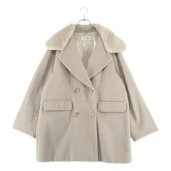 Max Mara / マックスマーラ | ウール カシミヤ 異素材切替 ダブル コート | 38 | ベージュ系 | レディース