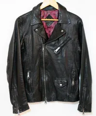 【中古】 semanticdesign メンズダブルライダースジャケット L semantic design × ABORDAGE/山羊革/ダブルライダースジャケット/L/黒 ブラック/AD163-4007