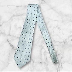 HERMES ネクタイ 水色 ドット 100%シルク - メルカリ