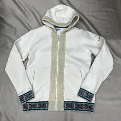 Columbia コロンビア　パーカー　フーディー　長袖　ボア　白　ホワイト　マルチカラー　裏起毛　フルジップ　メンズ　Mサイズ