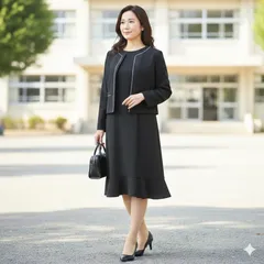 【13号】ブラックフォーマル セットアップ ワンピーススーツ 入学式 卒業式 ママスーツ