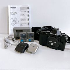 OLYMPUS E-M5 カメラ　一眼レフ　通電のみ確認済み　レンズないため動作未確認　フラッシュ、バッテリー2個付き　中古品　管理番号KKVNMRA183