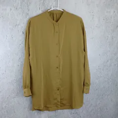 earth music&ecology とろみバンドカラーシャツチュニック ブラウス レディース マスタードイエロー Fサイズ ◇〇