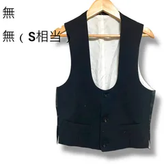 a2134 フォーマル】ジレ ベスト メンズ ブラック S相当 Uネック 冠婚葬祭 スーツ