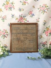 イギリス アンティーク 1841年制作 スクールサンプラー 刺繍額 - メルカリ