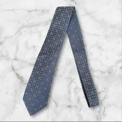 シャネル ネクタイ シルク100% ココマーク総柄 ブルー系 伊製