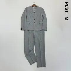 PLST プラステ☆ウールブレンドカラーレスジャケット&シガレットパンツセットアップ M グレー