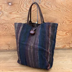裂け織トートバッグ　手織りバッグ　帆布　キャンバストートバッグ