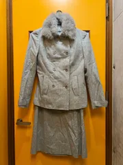 A【A30-19】◇ 23区 ジャケット:38/スカート:36サイズ　ウールセットアップ　グレー