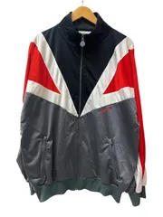 adidas (アディダス) トレフォイル ジャージ トラックジャケット 90s 古着 L ブラック×レッド×ホワイト メンズ/199