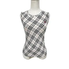 古着 バーバリーブルーレーベル BURBERRY BLUELABEL ノバチェック柄 タンクトップ クリーニング済み フリル付き レディース サイズ36