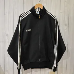 26MS0122 中古 希少 80’s～90's デサント製 adidas 刺繍ロゴ トラックジャケット ブラック