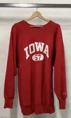 Champion チャンピオン REVERSE WEAVE リバースウィーブ スウェット 90s 刺繍タグ IOWA アイオワ サイズXXL レッド アメリカ製 汚れ有り