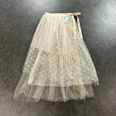 新品 未使用 定価24,000円 en recre アンレクレ レリアン レース チュール スカート ドット柄 タグ付き ベージュ系 レディースのサムネイル
