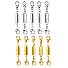 【数量限定】YFFSFDC ネックレス 留め具 マグネット留め具 簡単装着 磁気クラスプ エンドパーツ ジュエリー用 延長用金具 DIY用 クラフト作り アクセサリーパーツ 10個セット