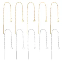 【新着商品】チェーンピアス ステンレス ロングダングルドロップピアス スレッドイヤリング スレッダーバー 90-94mm ワイヤースレッド チャームタッセルチェーン 2色 イヤーライン ピアスパーツ 10ペア アクセサリーパーツ クラフト用品 20本 手作り素