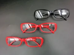 【TAKA72-76】◇ekoD Works×Zoe　『アニメティック横顔メガネ　3本セット』　まとめ売り　ブラック　レッド