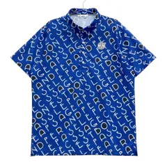 サイズ：LL AND PER SE アンパスィ  半袖ポロシャツ 総柄 ブルー系 [240101620344] ゴルフウェア メンズ ストスト