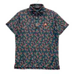 サイズ：M LE COQ GOLF ルコックゴルフ  半袖ポロシャツ ボタンダウン 総柄 ネイビー系 [240101620394] ゴルフウェア メンズ ストスト