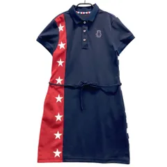 サイズ：L CALLAWAY キャロウェイ  半袖 ポロワンピース 星 ボーダー柄 ネイビー系 [240101576643] ゴルフウェア レディース ストスト