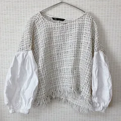 ZARA ツイード　シャツ　ミックス