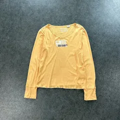 90s 00s POLO JEANS RALPH LAUREN y2k ポロジーンズ ラルフローレン カットソー ロンT Vネック ロゴプリント グランジ レディース