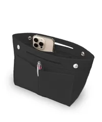 Annekor バッグインバッグ 【収納のプロ監修 底板付】 ペンホルダー付 フェルト インナーバッグ 軽量 ポーチ バックインバック メンズ レディース [アンコール] (ブラック)