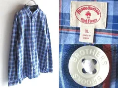 Brooks Brothers Red Fleece ブルックスブラザーズ コットン ボタンダウン チェックシャツ BDシャツ XL ブルー 大きいサイズ