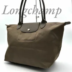 【B4766】 Longchamp ロンシャン トートバッグ ル・プリアージュ ナイロン レザー 肩掛け A4可 カーキ ※色にご注意ください