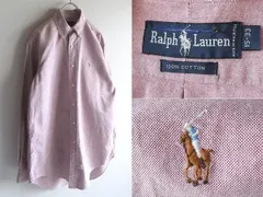 希少 90sビンテージ Ralph Lauren ラルフローレン ポロポニーロゴ刺繍 コットン オックスフォード BDシャツ 15-33 えんじ色 RN41381正規品