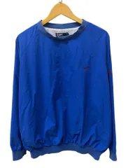 POLORALPH LAUREN (ポロラルフローレン) ナイロンジャケット プルオーバー 裏メッシュ ワンポイント刺繍 古着 M ブルー メンズ/199