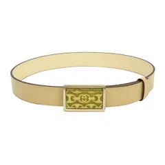 グッチ インターロッキングG スクエア バックル ベルト 80 32 170866 ユニセックス ベージュ GUCCI【中古】 【アパレル・小物】