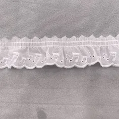 フリルレース　棉レース　ホワイト　5214