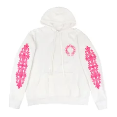 クロムハーツ ホースシュー プリント フーディ メンズ ホワイト ピンク CHROME HEARTS【中古】 【アパレル・小物】